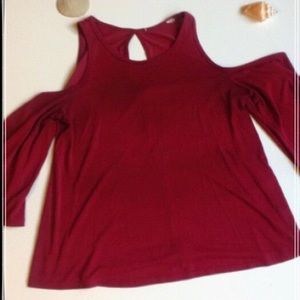 Zara Red cut out long sleeve shirt